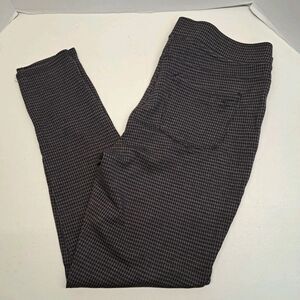 Seven7 Pull On Ponte Charcoal Plaid Legging Women's Size L